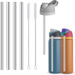 Set Of 4 Stainless Steel Straws With Cleaning Brush - Image 5