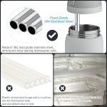 Set Of 4 Stainless Steel Straws With Cleaning Brush - Image 4