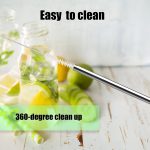 Set Of 4 Stainless Steel Straws With Cleaning Brush - Image 3
