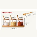 3 pcs glass Spice Jars with Bamboo Lids & Wooden Storage Tray - Image 5