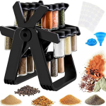 Rotating 16-Jar Glass Spice Rack Organizer - Image 3