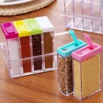 Acrylic Spice Storage Containers with Flip-Top Lids