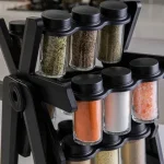 Rotating 16-Jar Glass Spice Rack Organizer - Image 4